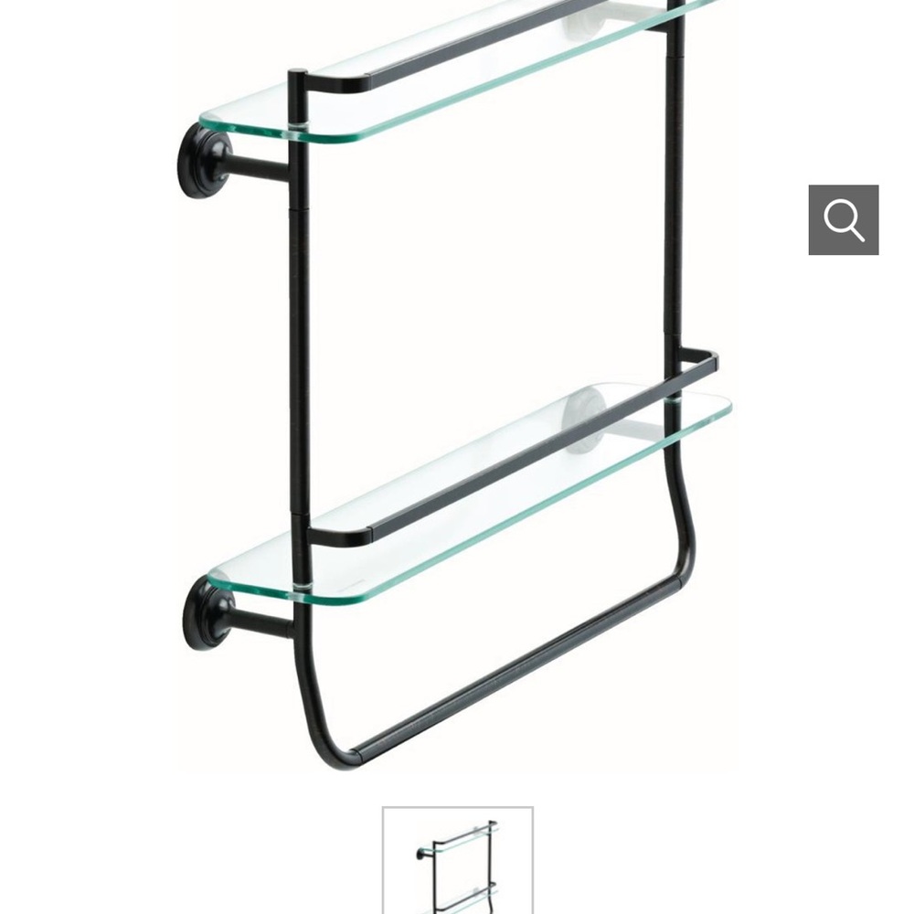 Delta FSS08-VBR 20" Glass Double Shelf with Towel Bar Venetian Bronze